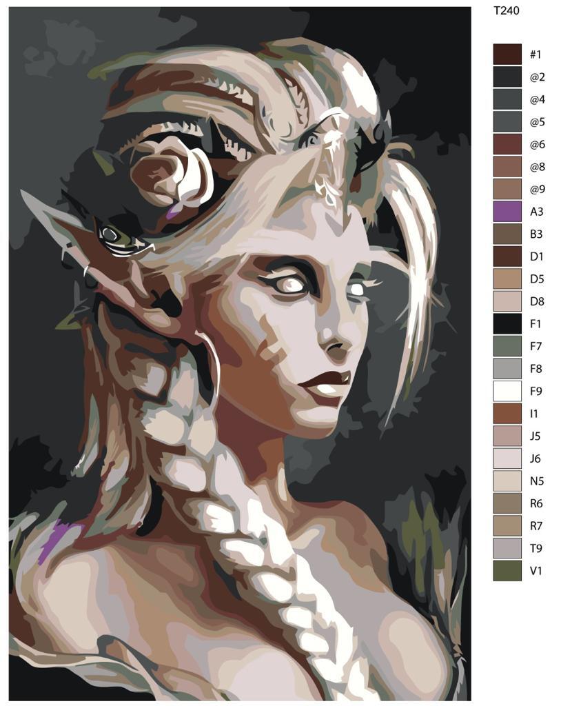 

Картина по номерам BRUSHES-PAINTS Т240, Женщина эльф