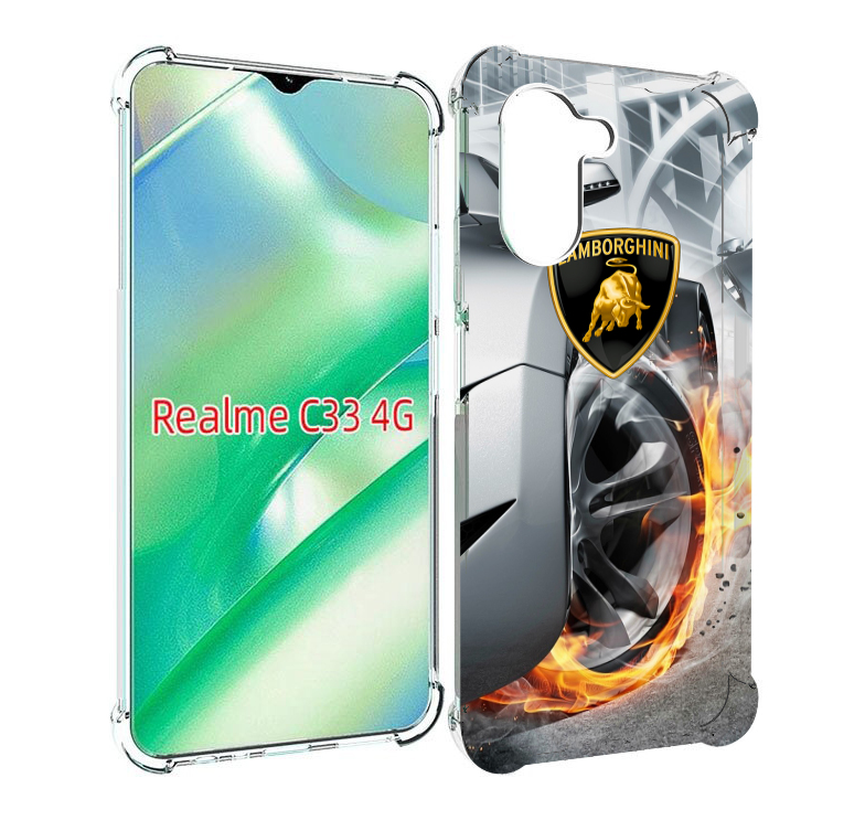 

Чехол MyPads Ламборгини мужской для Realme C33 4G, Прозрачный, Tocco