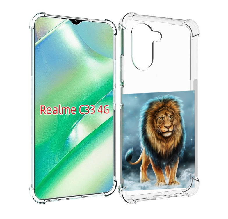 

Чехол MyPads Лев-в-тумане для Realme C33 4G, Прозрачный, Tocco