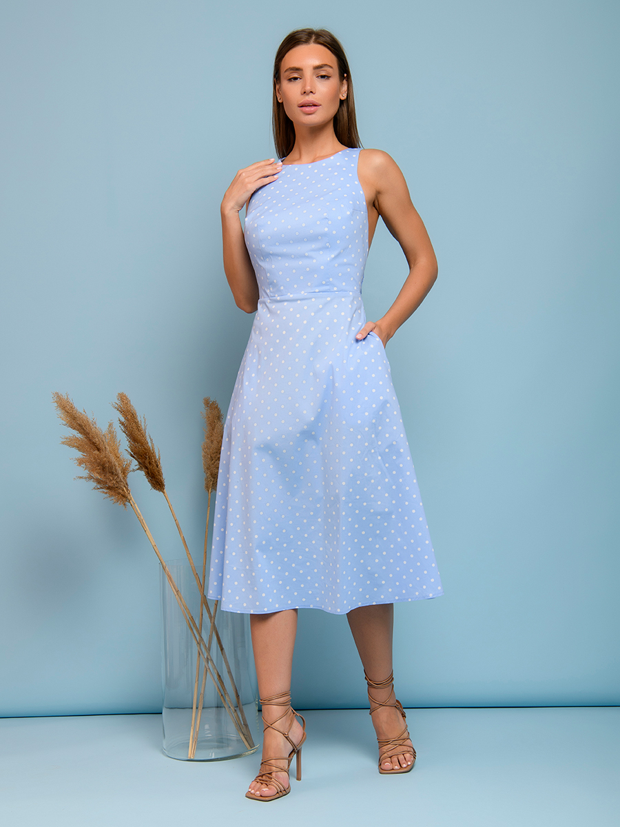 

Платье женское 1001dress 0132101-02459 голубое 44, 0132101-02459