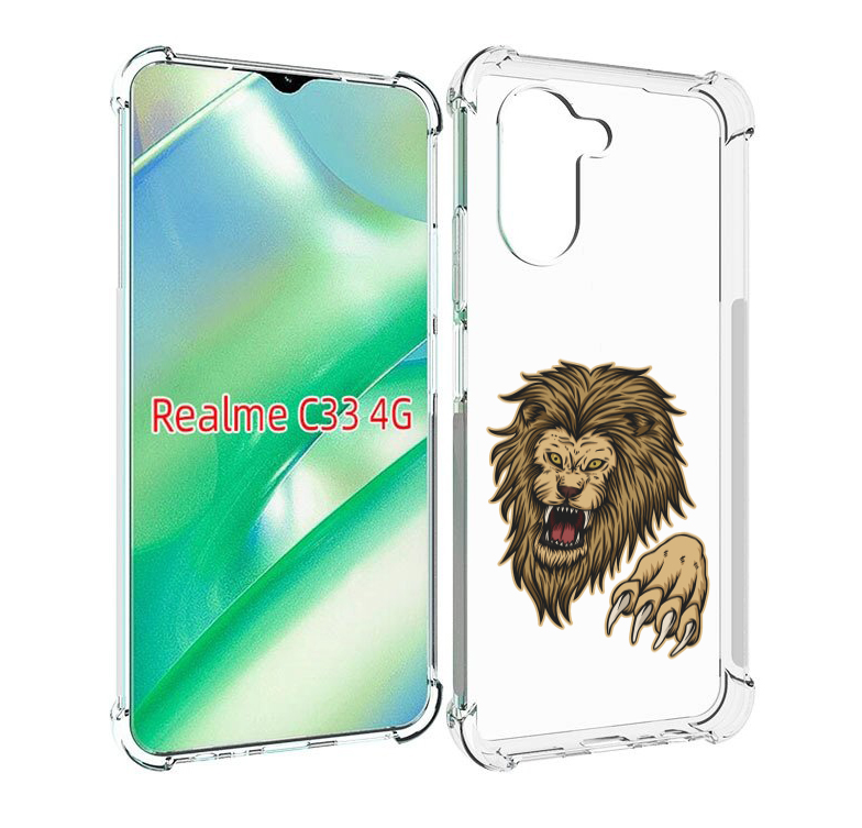 

Чехол MyPads Лев-завоеватель мужской для Realme C33 4G, Прозрачный, Tocco