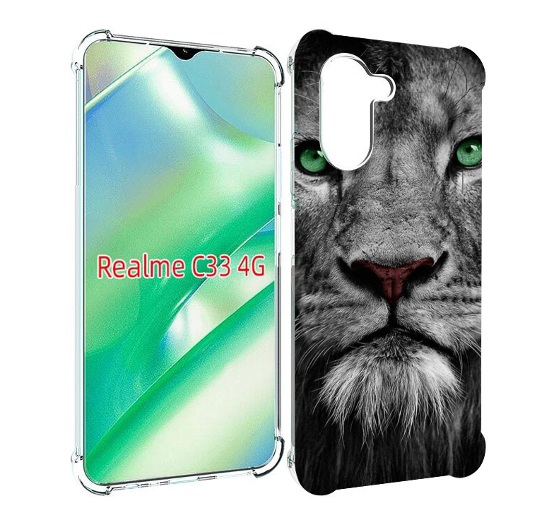 

Чехол MyPads Лев-зеленоглазый мужской для Realme C33 4G, Прозрачный, Tocco