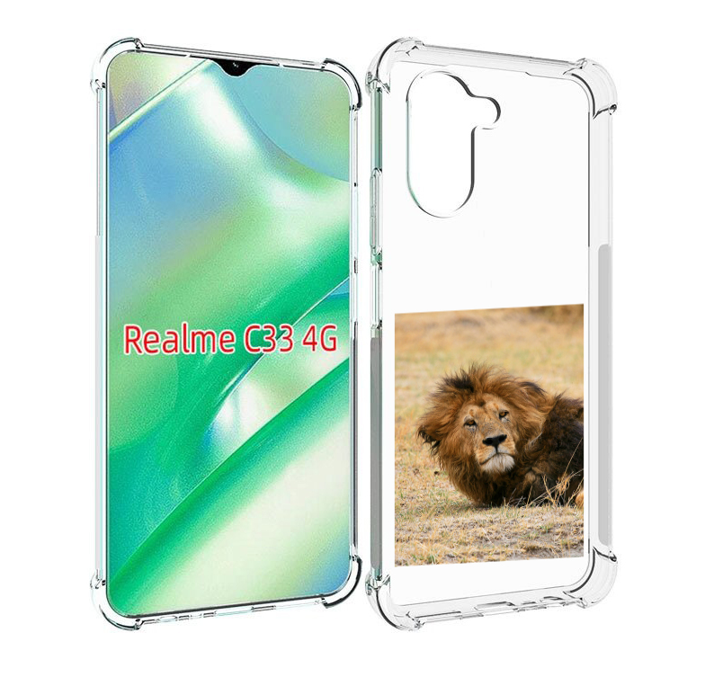 

Чехол MyPads Лев-лежит мужской для Realme C33 4G, Прозрачный, Tocco