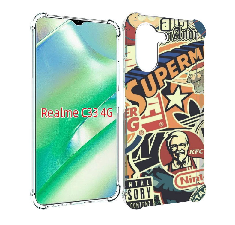 

Чехол MyPads Лейблы-на-постере для Realme C33 4G, Прозрачный, Tocco