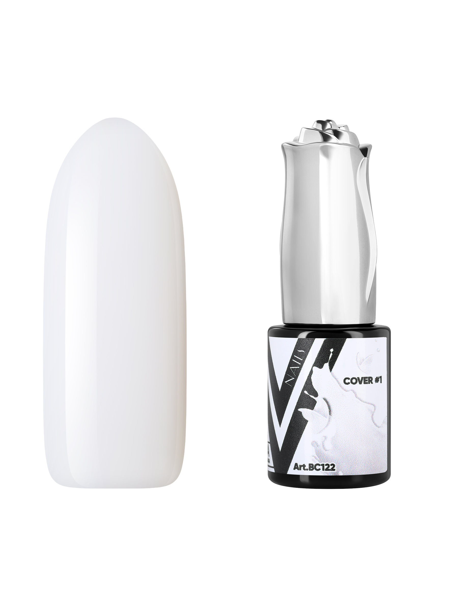 База Vogue Nails Strong Cover камуфлирующая белая без эффектов полупрозрачная 10 мл