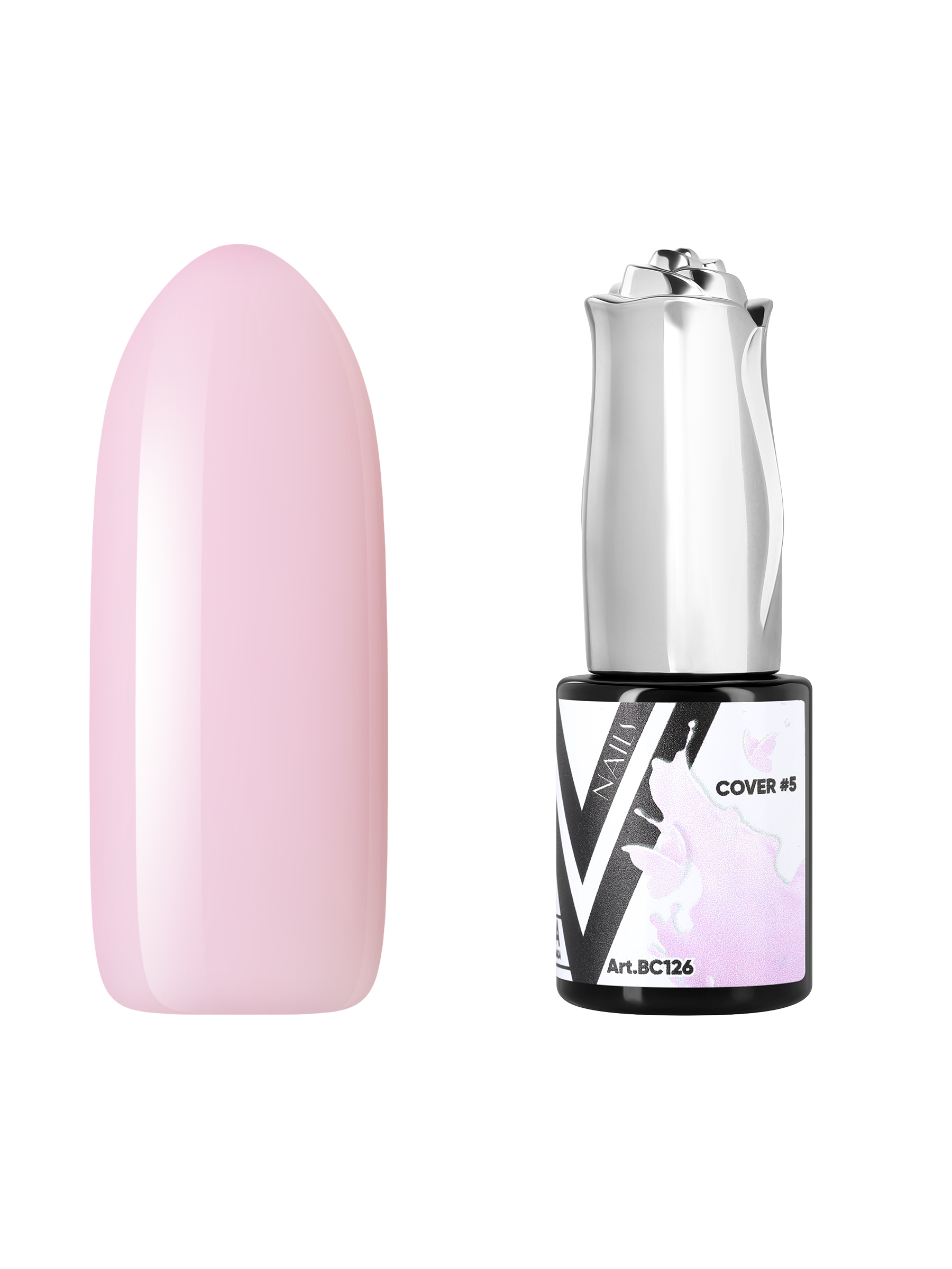 База Vogue Nails Strong Cover камуфлирующая лилово-розовая полупрозрачная 10 мл