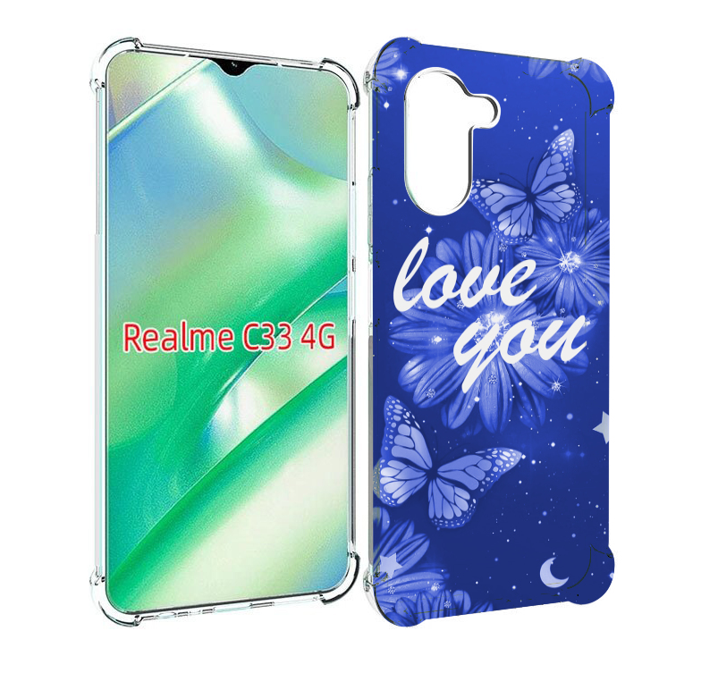 

Чехол MyPads Люблю-тебя-с-бабочками для Realme C33 4G, Прозрачный, Tocco