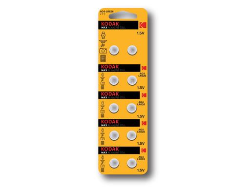 

Батарейка Kodak AG4 (377) LR626, LR66 [KAG4-10] MAX Button Cell (100/1000/98000)