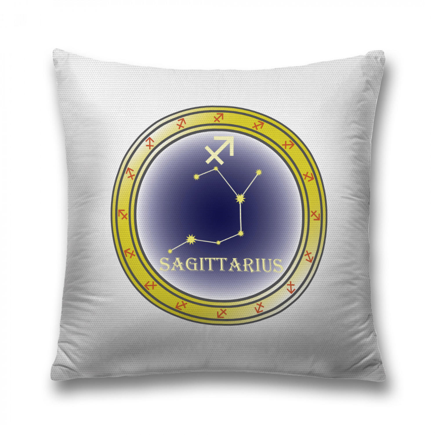 

Наволочка декоративная JoyArty "Монета знак Стрельца" на молнии, 45x45 см, Белый, Монета знак Стрельца