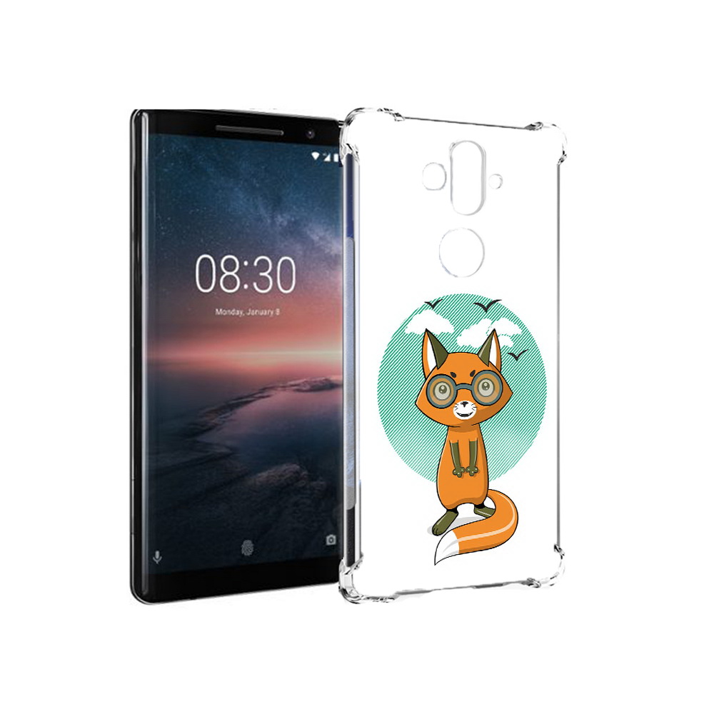 

Чехол MyPads Tocco для Nokia 8 Sirocco задумчивая лиса (PT101581.91.348), Прозрачный, Tocco