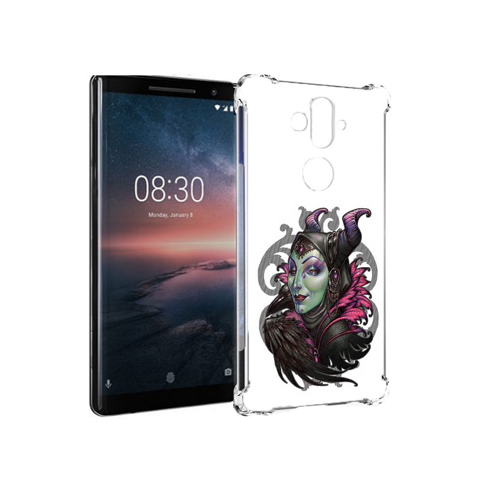 

Чехол MyPads Tocco для Nokia 8 Sirocco зеленая девушка с вороном (PT101581.91.357), Прозрачный, Tocco