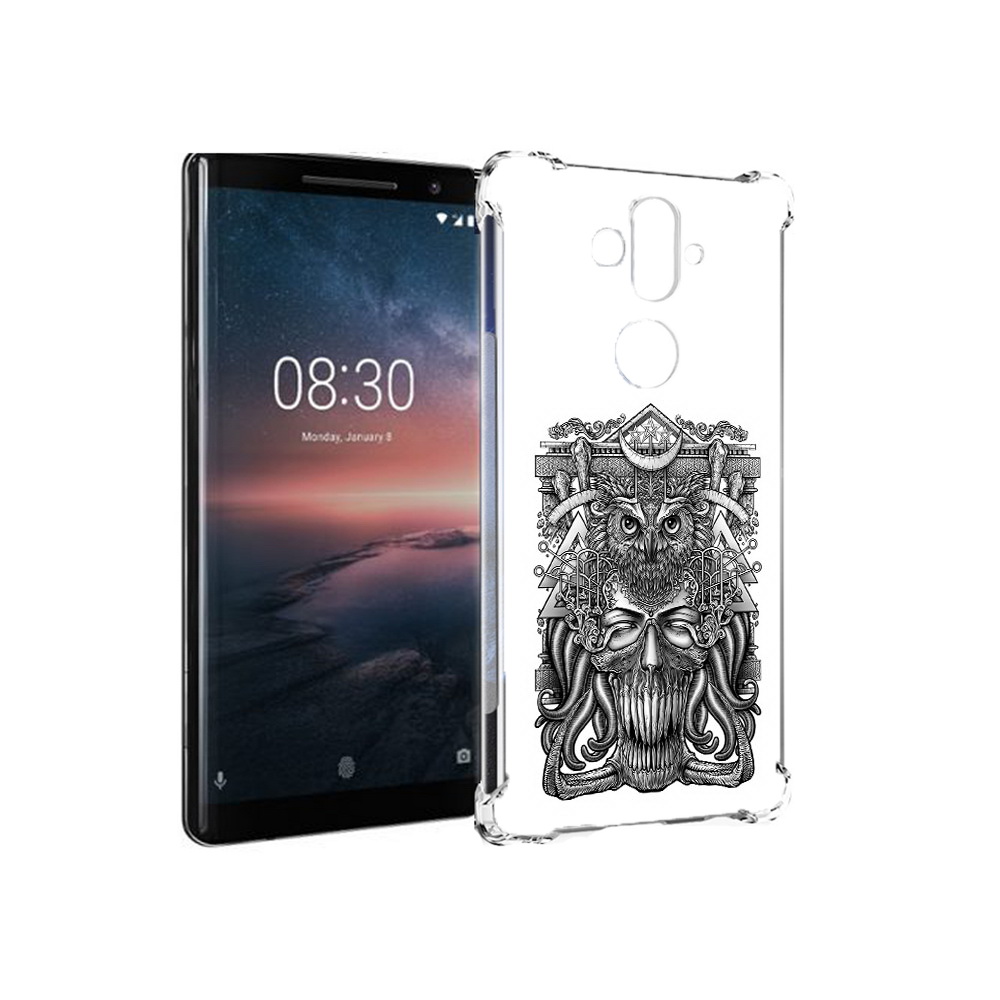 

Чехол MyPads Tocco для Nokia 8 Sirocco зубастая сова (PT101581.91.369), Прозрачный, Tocco
