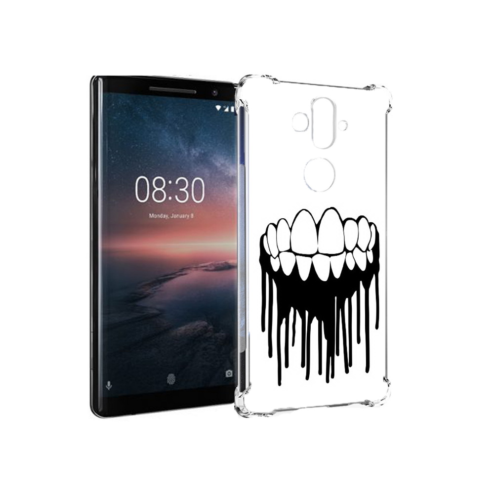 

Чехол MyPads Tocco для Nokia 8 Sirocco зубы (PT101581.91.372), Прозрачный, Tocco