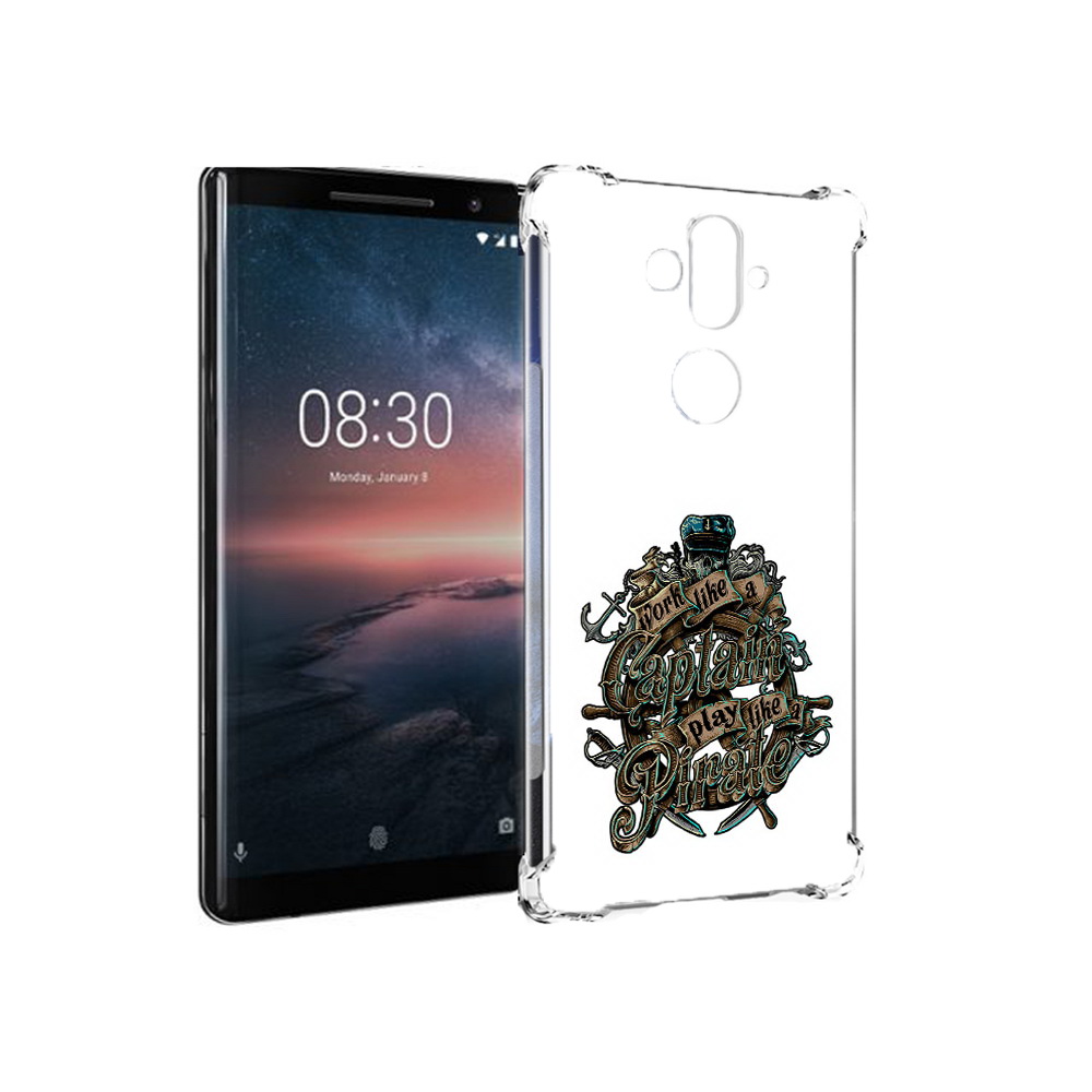 

Чехол MyPads Tocco для Nokia 8 Sirocco капитан пиратов (PT101581.91.385), Прозрачный, Tocco
