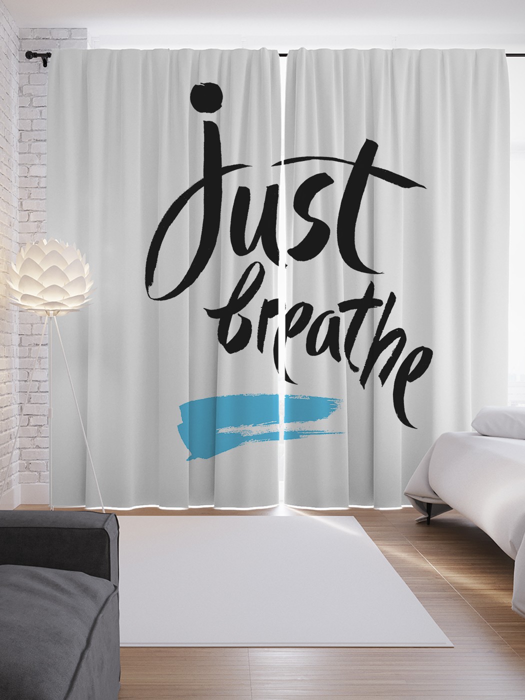 

Шторы JoyArty с фотопечатью "Призыв дышать" из сатена, 290х265 см, Призыв дышать