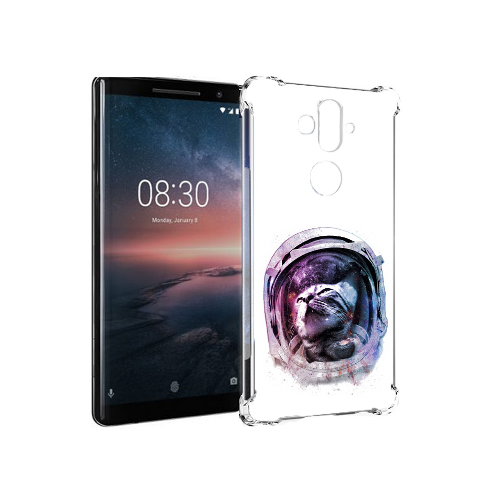 

Чехол MyPads Tocco для Nokia 8 Sirocco кот в шлеме (PT101581.91.396), Прозрачный, Tocco
