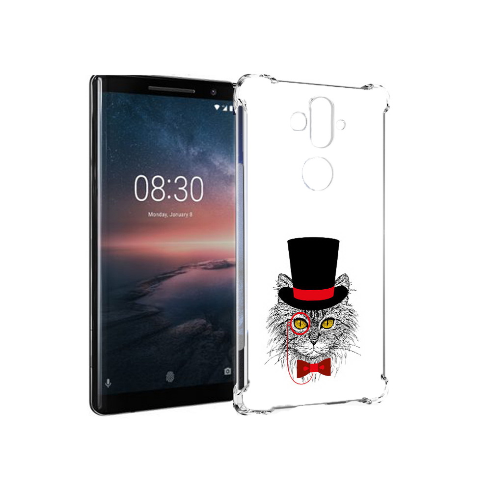 Чехол MyPads Tocco для Nokia 8 Sirocco кот в шляпе (PT101581.91.397)