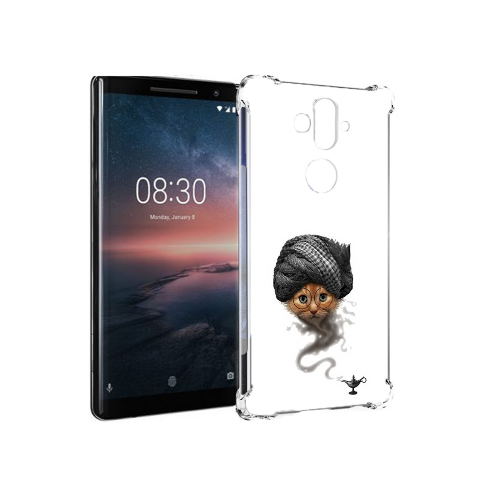 

Чехол MyPads Tocco для Nokia 8 Sirocco кот джин (PT101581.91.398), Прозрачный, Tocco
