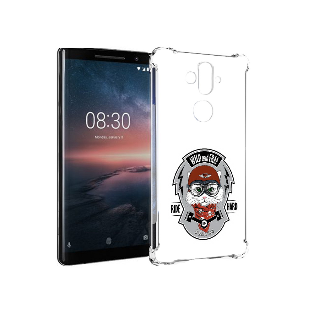 Чехол MyPads Tocco для Nokia 8 Sirocco кошка в шлеме (PT101581.91.404)