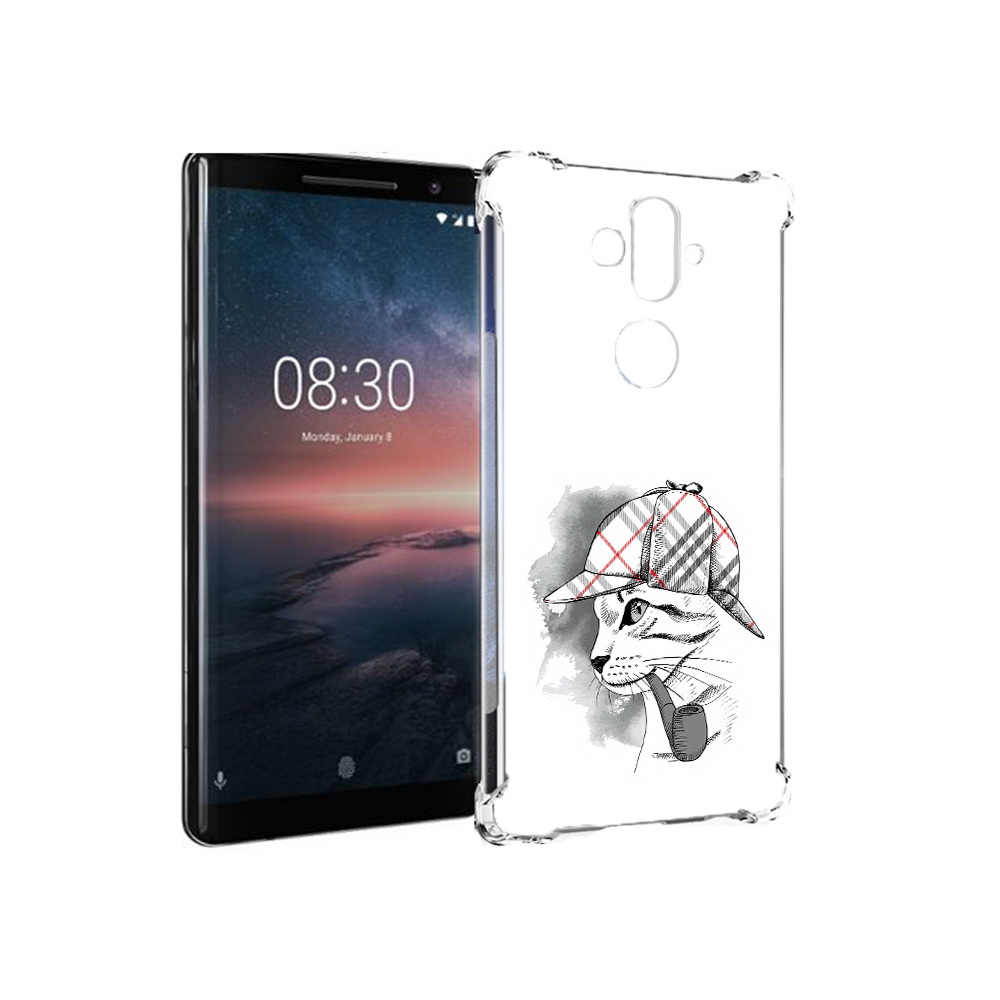 Чехол MyPads Tocco для Nokia 8 Sirocco кошка с трубкой (PT101581.91.405)