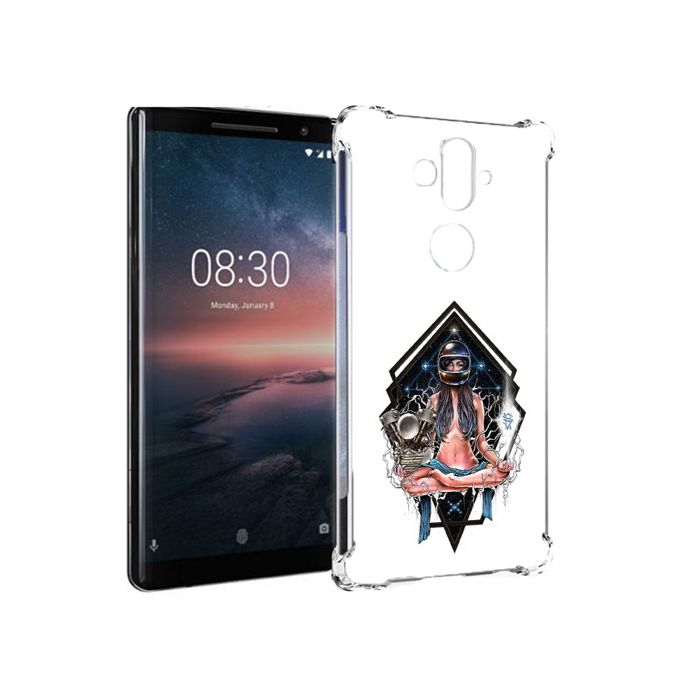 

Чехол MyPads Tocco для Nokia 8 Sirocco красивая девушка в шлеме (PT101581.91.406), Прозрачный, Tocco