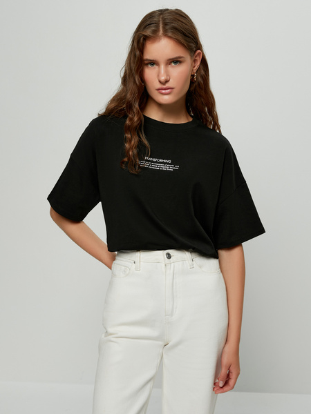 

Футболка женская ZARINA 2264530452 черная XL, 2264530452