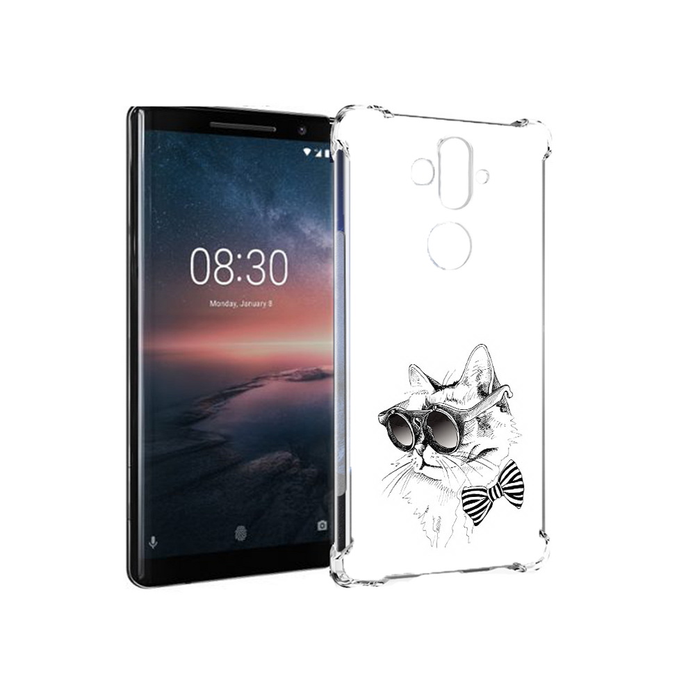 Чехол MyPads Tocco для Nokia 8 Sirocco крутая кошка в очках (PT101581.91.421)