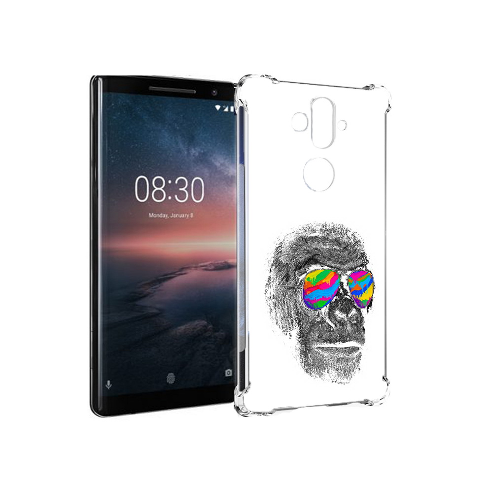 

Чехол MyPads Tocco для Nokia 8 Sirocco крутая обезьяна в очках (PT101581.91.422), Прозрачный, Tocco