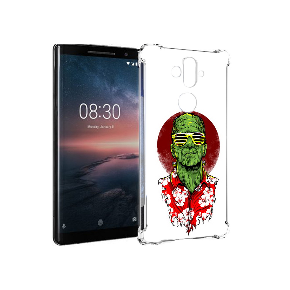 

Чехол MyPads Tocco для Nokia 8 Sirocco крутой зеленый мужчина в очках (PT101581.91.424), Прозрачный, Tocco