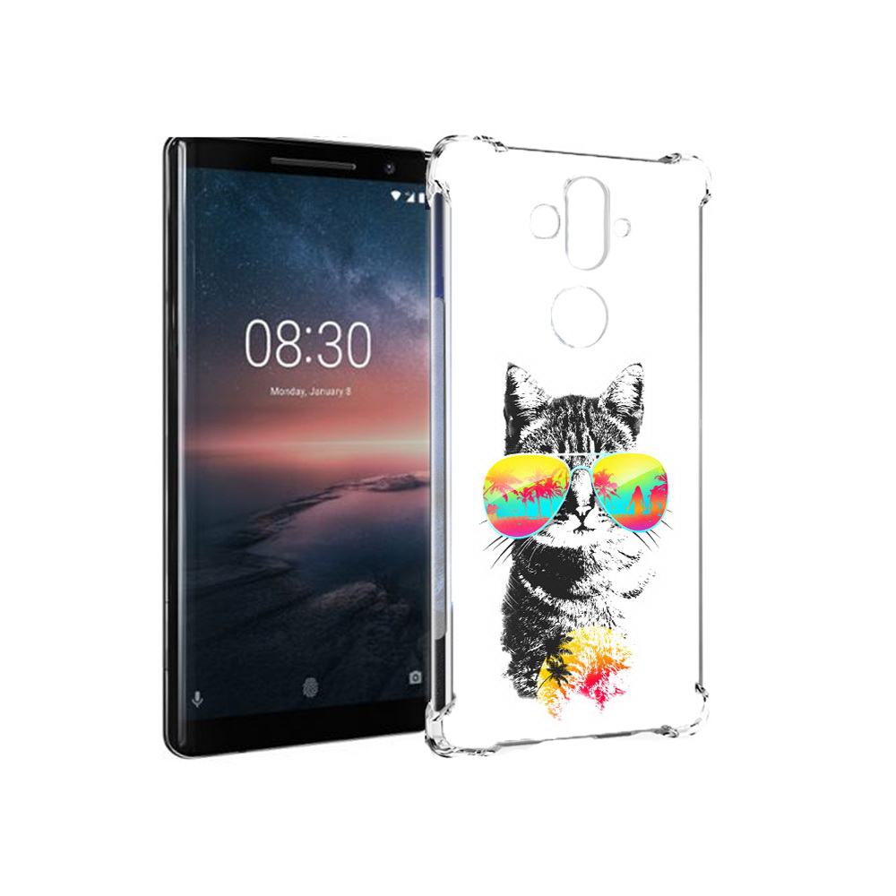 

Чехол MyPads Tocco для Nokia 8 Sirocco крутой кот (PT101581.91.425), Прозрачный, Tocco