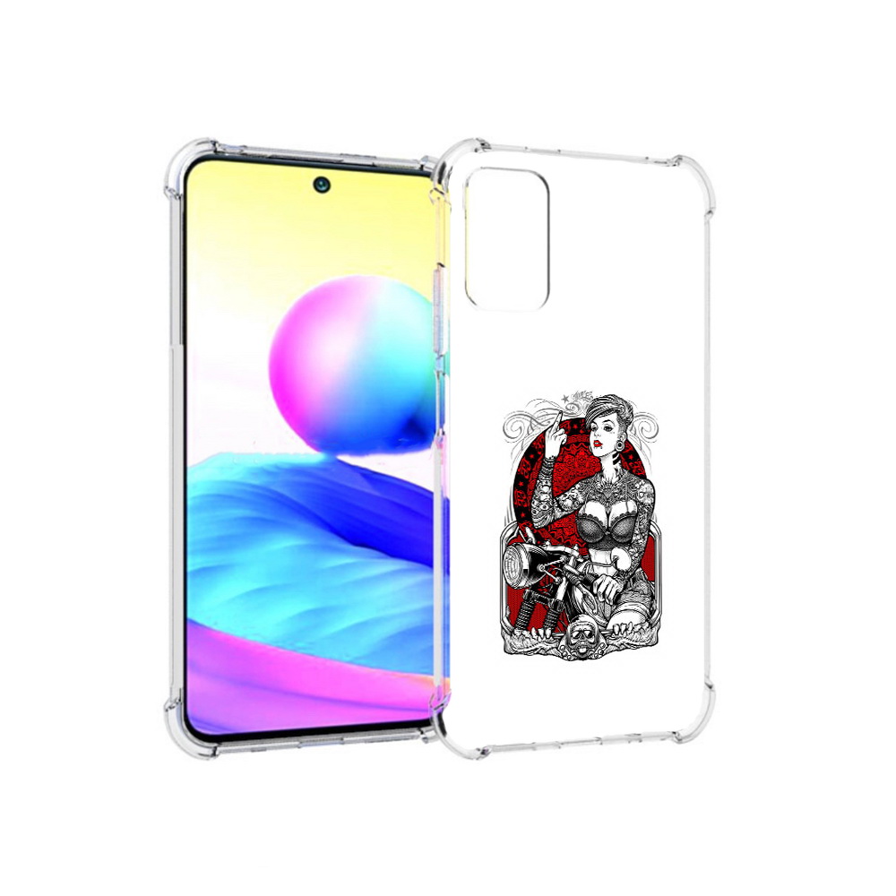 Чехол MyPads Tocco для Xiaomi Redmi Note 10 5G девушка на мотоцикле (PT162080.297.308)