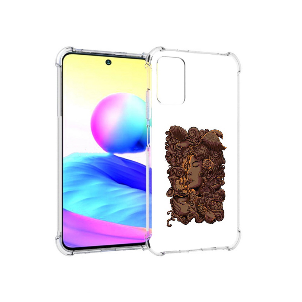 Чехол MyPads Tocco для Xiaomi Redmi Note 10 5G девушка с длинными волосами абстракция