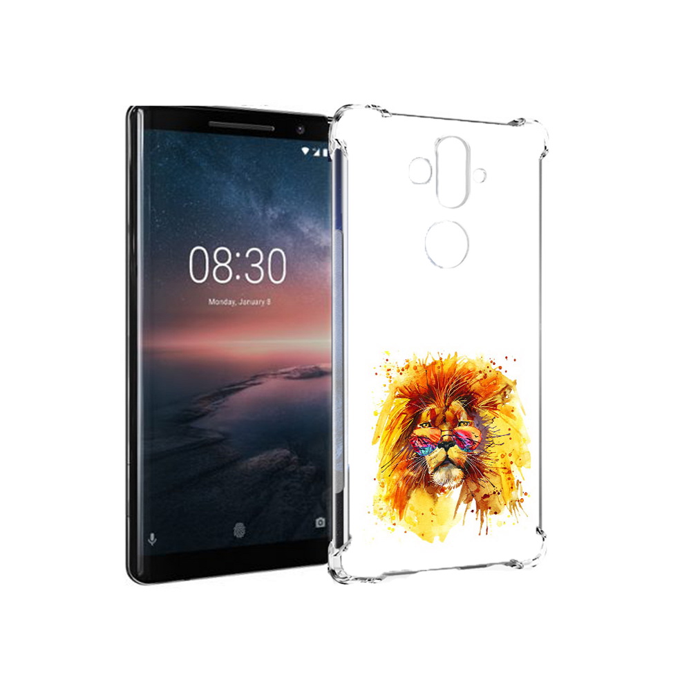 

Чехол MyPads Tocco для Nokia 8 Sirocco лев в очках (PT101581.91.436), Прозрачный, Tocco