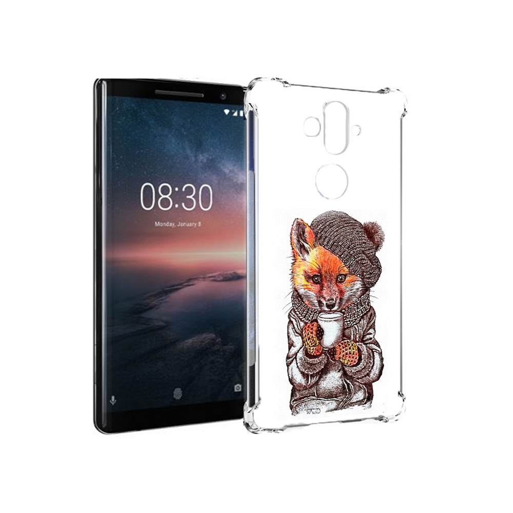 

Чехол MyPads Tocco для Nokia 8 Sirocco лиса в шапке (PT101581.91.437), Tocco