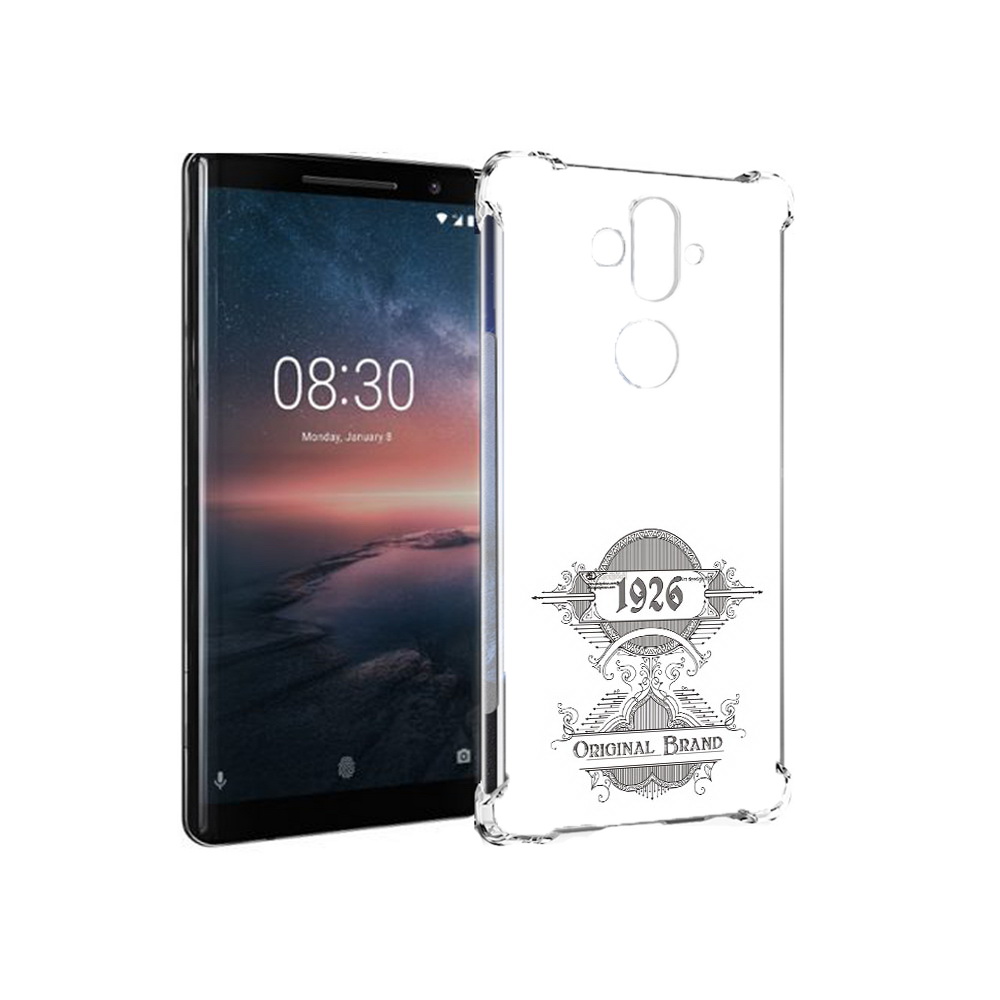 

Чехол MyPads Tocco для Nokia 8 Sirocco логотип черно белый (PT101581.91.446), Прозрачный, Tocco