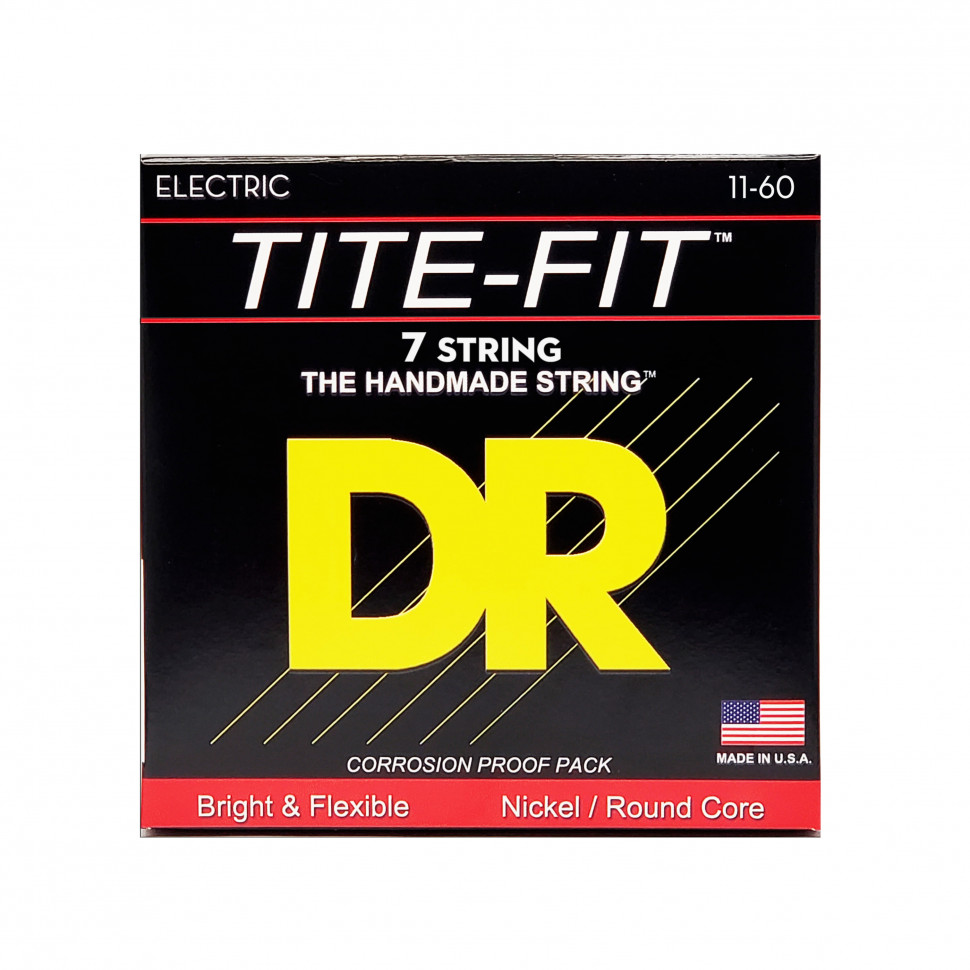 Струны для электрогитар DR EH7-11-60 никелевые, TITE-FIT