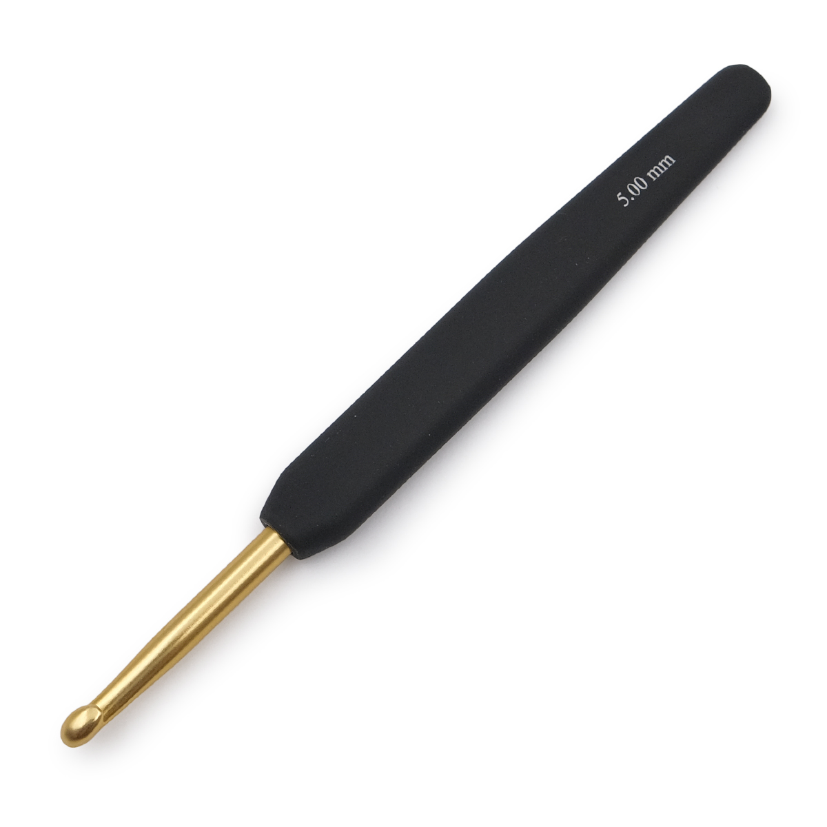 Крючок д/вязания Knit Pro алюминий Gold Aluminum черная ручка золот наконечник 5 мм 30807
