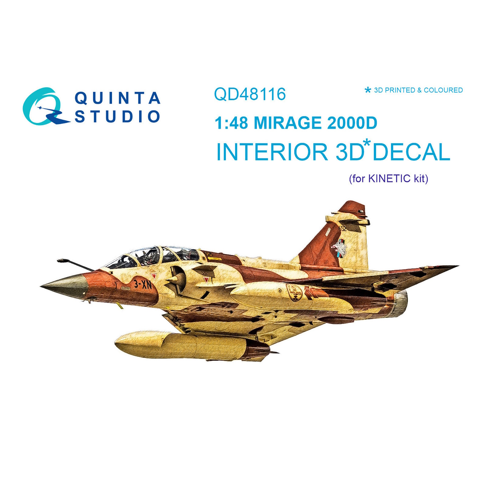 

QD48116 3D Декаль интерьера кабины Mirage 2000D для модели Kinetic, Однотонный