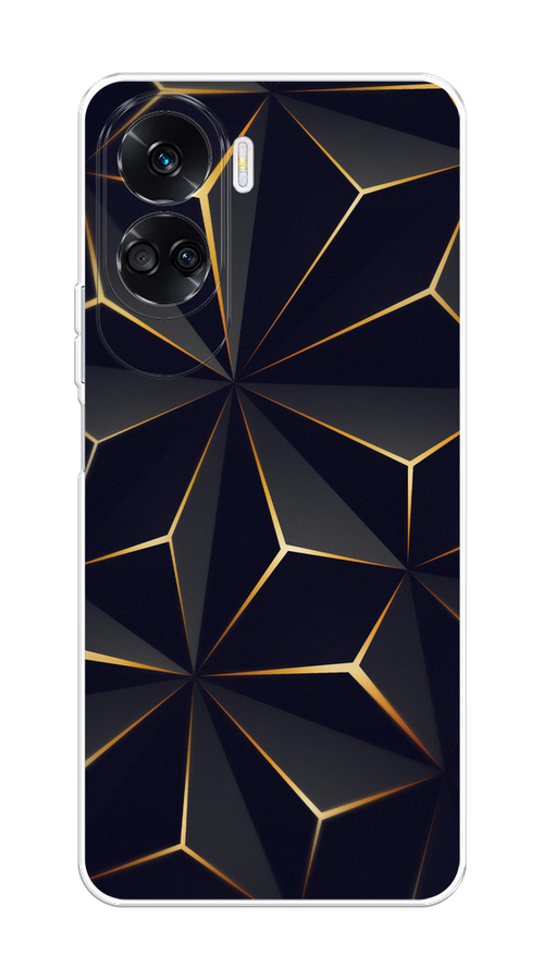 

Чехол на Honor 90 Lite "Черные полигоны", Золотистый;черный, 6122350-1