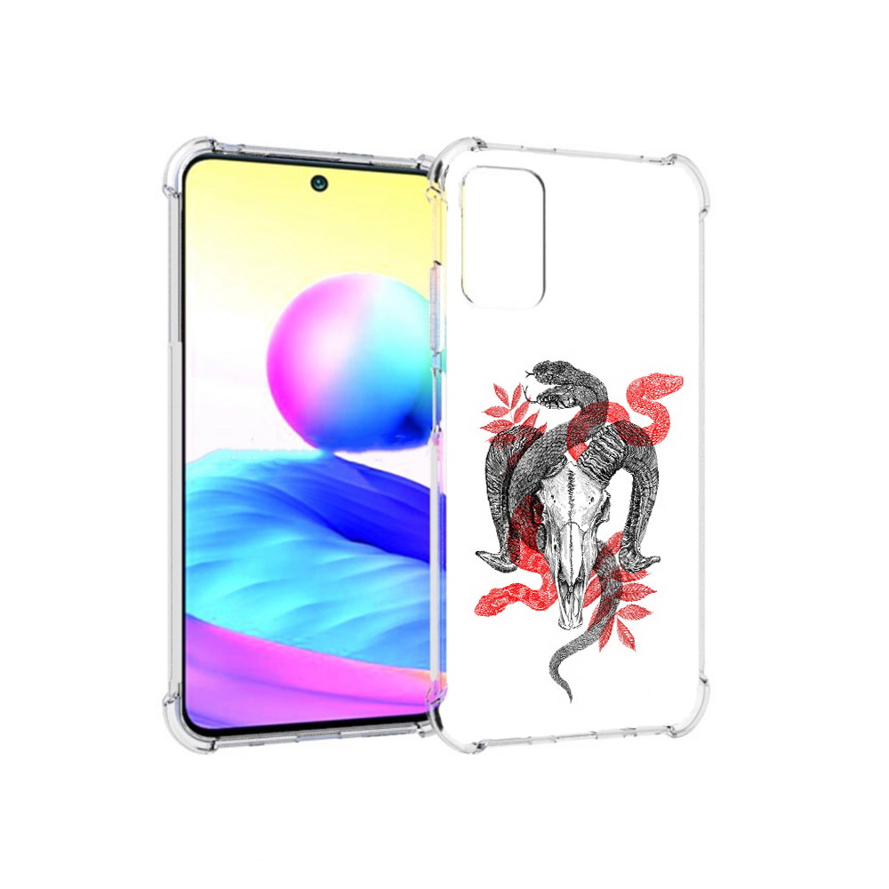 

Чехол MyPads Tocco для Xiaomi Redmi Note 10 5G змея в черепе рисунок (PT162080.297.365), Прозрачный, Tocco