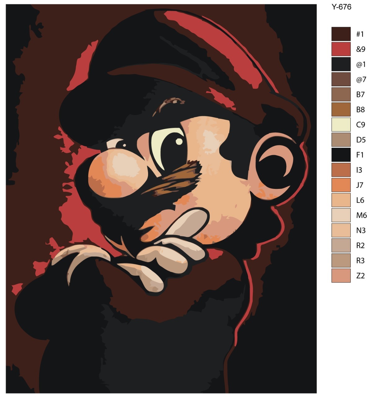 

Картина по номерам BRUSHES-PAINTS Y-676, Super Mario (супер Марио). Уверенный Марио