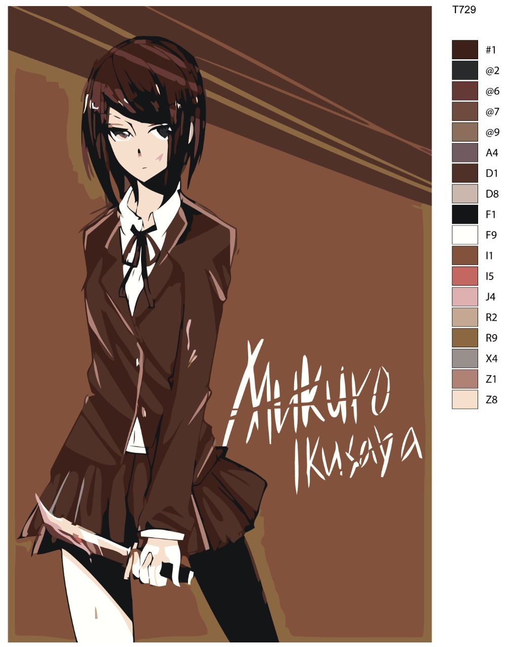 

Картина по номерам BRUSHES-PAINTS Т729, Мукуро Икусаба. Аниме Данганронпа - Danganronpa