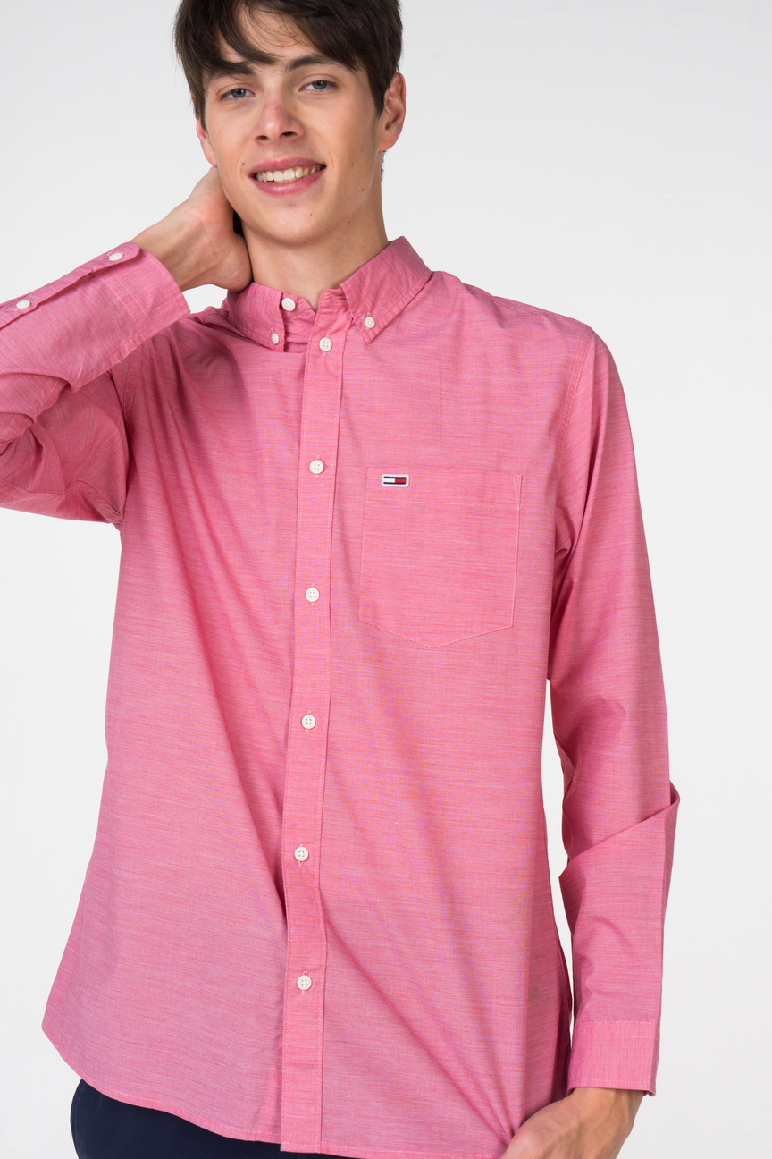 Мужская рубашка Томми Хилфигер розовая
