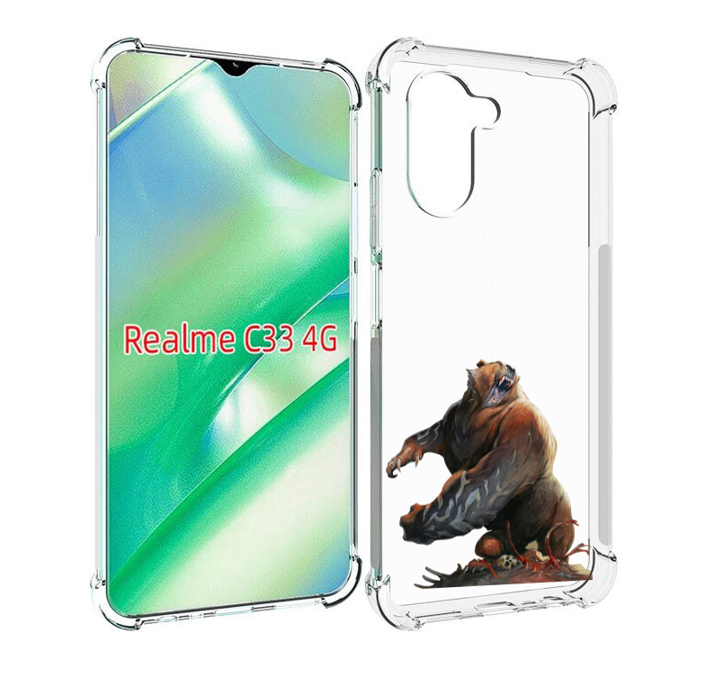 

Чехол MyPads Медведь-жестокий для Realme C33 4G, Прозрачный, Tocco