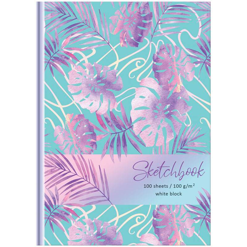 

Скетчбук 100л., А5 7БЦ BG "Monstera leaves", матовая ламинация, 100г/м2 - (3 шт.)