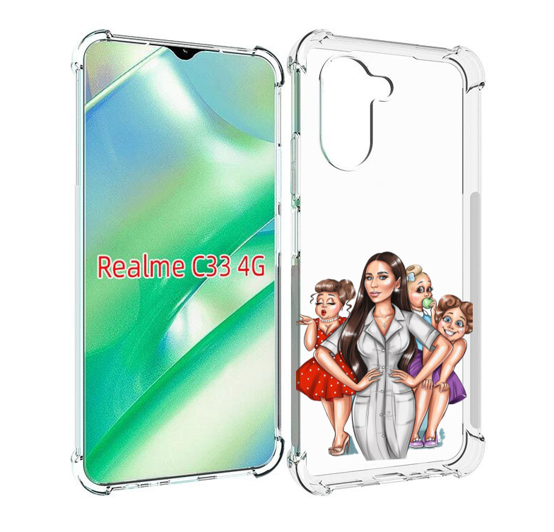 

Чехол MyPads Милые-дамы женский для Realme C33 4G, Прозрачный, Tocco