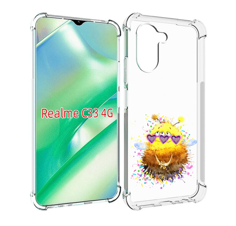 

Чехол MyPads Пушитый шмель для Realme C33 4G, Прозрачный, Tocco