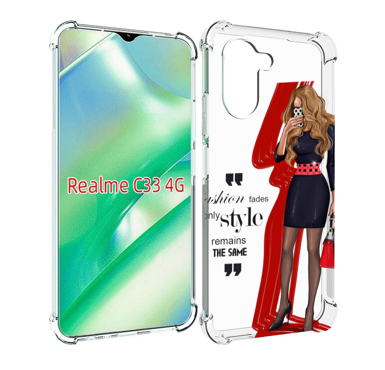 

Чехол MyPads Модная-девушка женский для Realme C33 4G, Прозрачный, Tocco