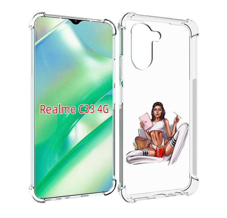 

Чехол MyPads Модная-иллюстрация-девушки женский для Realme C33 4G, Прозрачный, Tocco