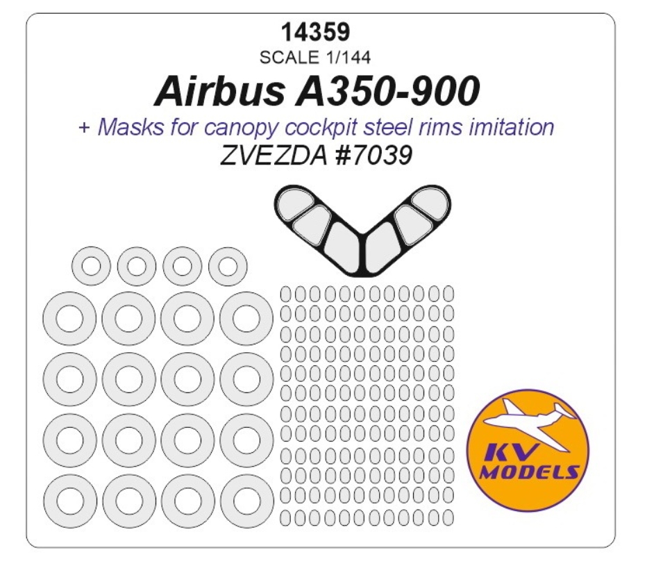 

14359KV Airbus A350-900 ZVEZDA 7039 маски на диски и колеса